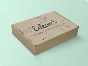 Custom made box with printed words and floral design