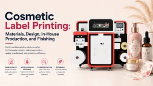 In-house digital cosmetic label printing with ArrowJet label presses from Arrow Systems.