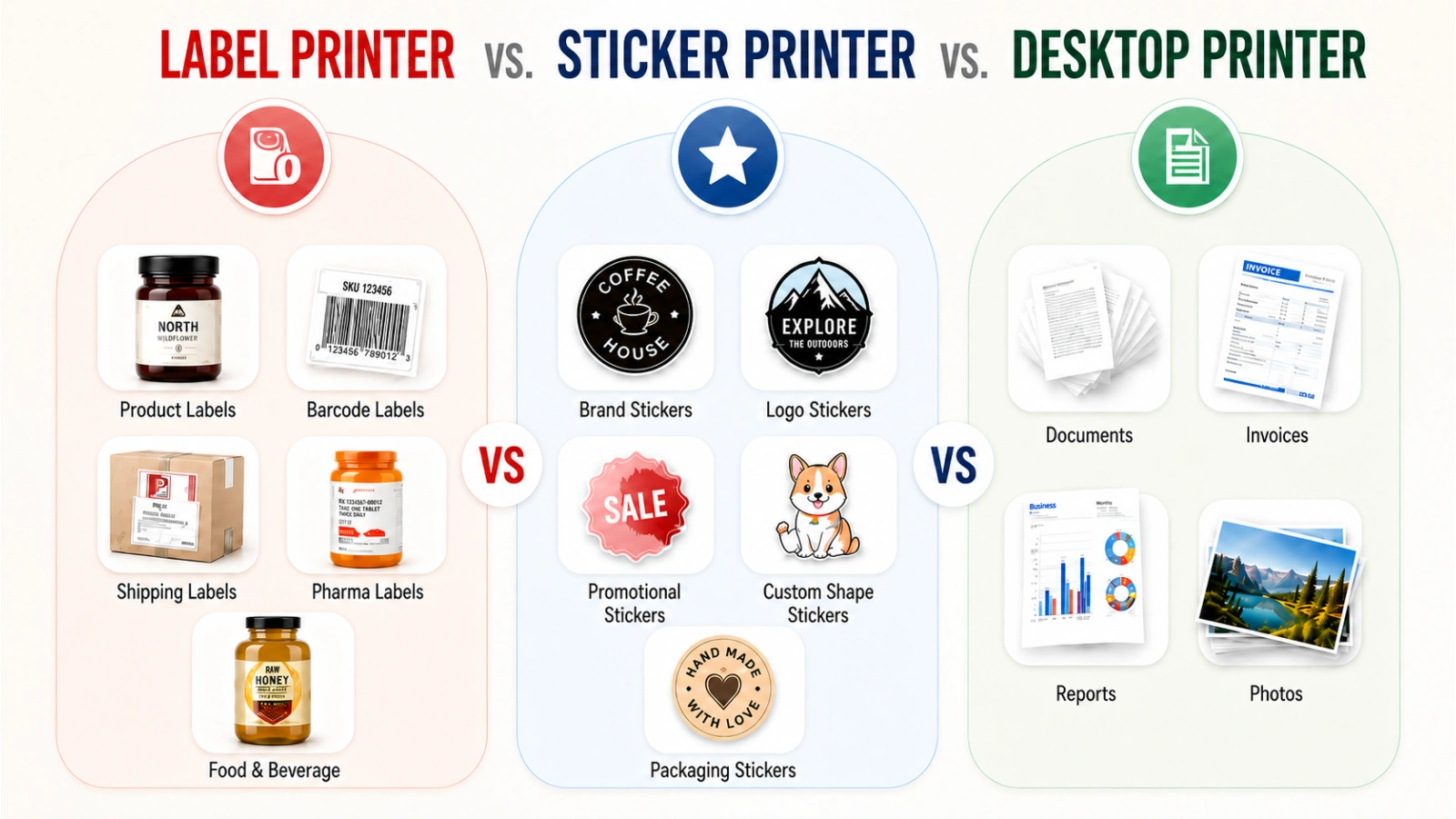 Label Printer vs. Sticker Printer vs. Desktop Printer