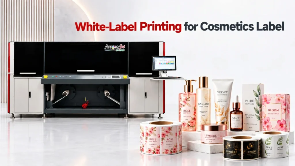 ArrowJet digital printer product range for white-label printing solutions — serving food, cosmetics, nutraceutical, and industrial label markets