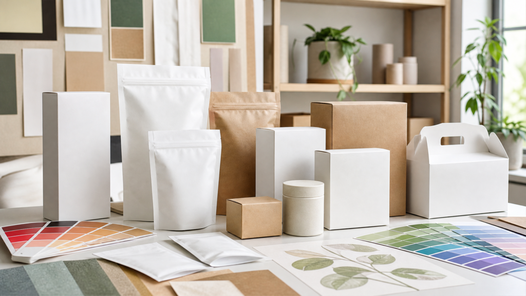 Operator reviewing direct to package printing: how it’s streamlining the digital process samples for material, color, and finishing quality