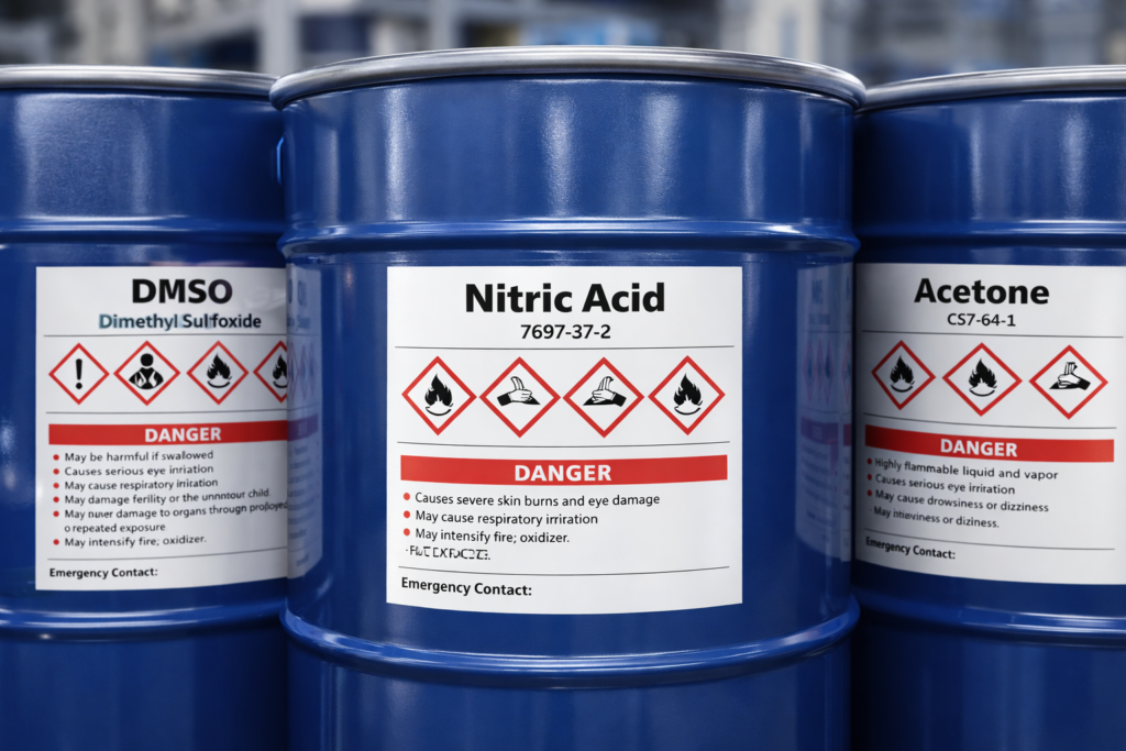 GHS label printers produce compliant chemical safety labels with pictograms and hazard warnings