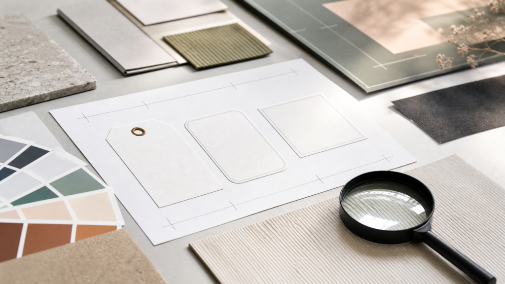 Print-ready label artwork with dieline bleed color and resolution checks