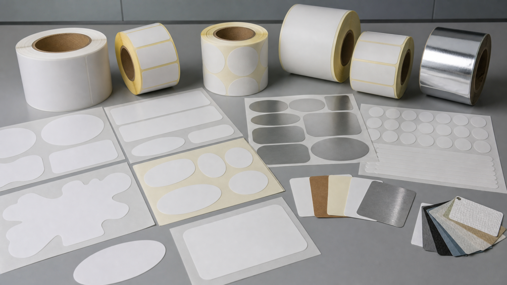 Digital label finisher cutting, slitting and rewinding printed roll labels