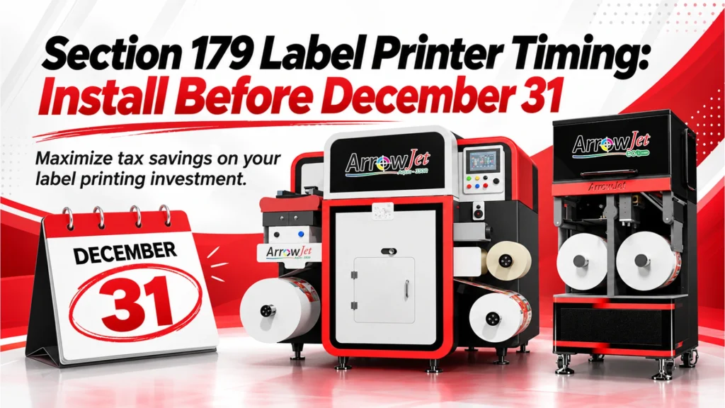 Digital label press installed and placed in service before December 31 for Section 179 year-end planning.
