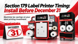 Digital label press installed and placed in service before December 31 for Section 179 year-end planning.