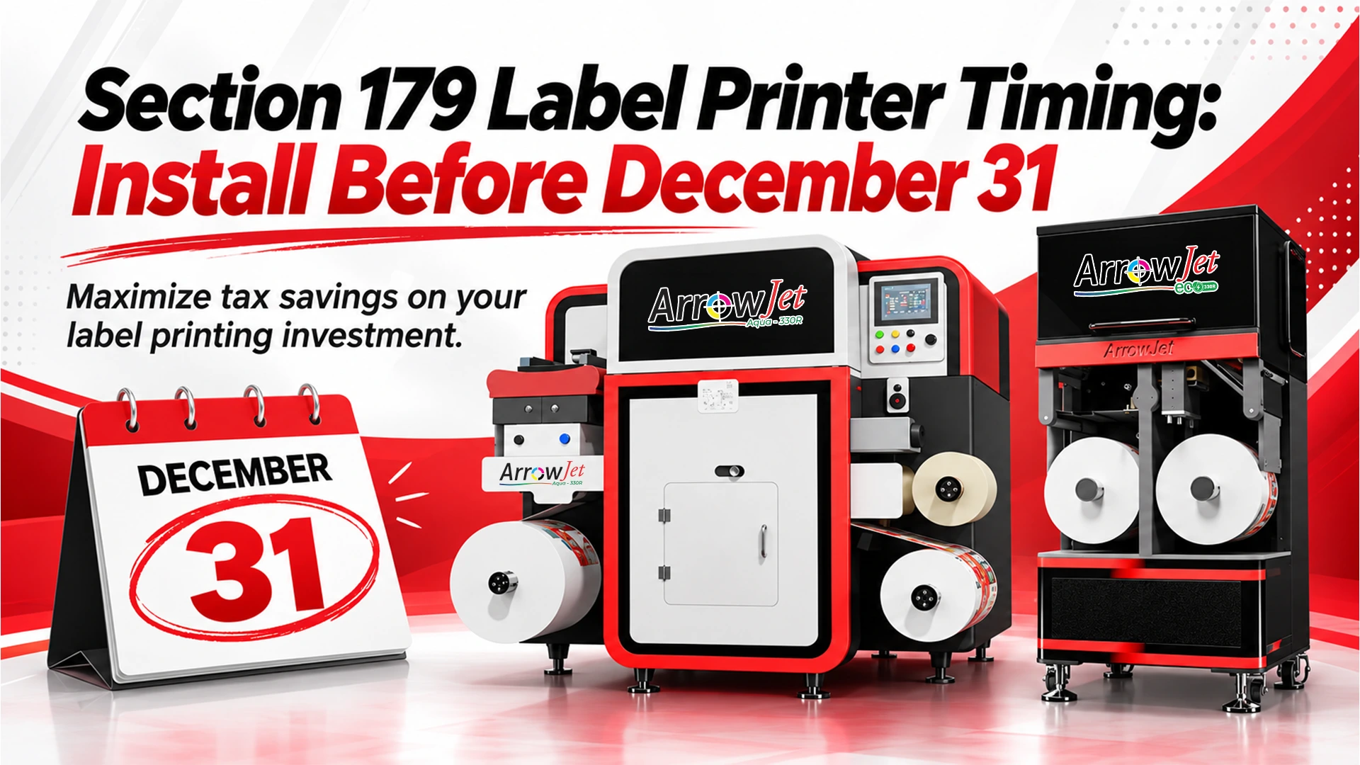 Digital label press installed and placed in service before December 31 for Section 179 year-end planning.