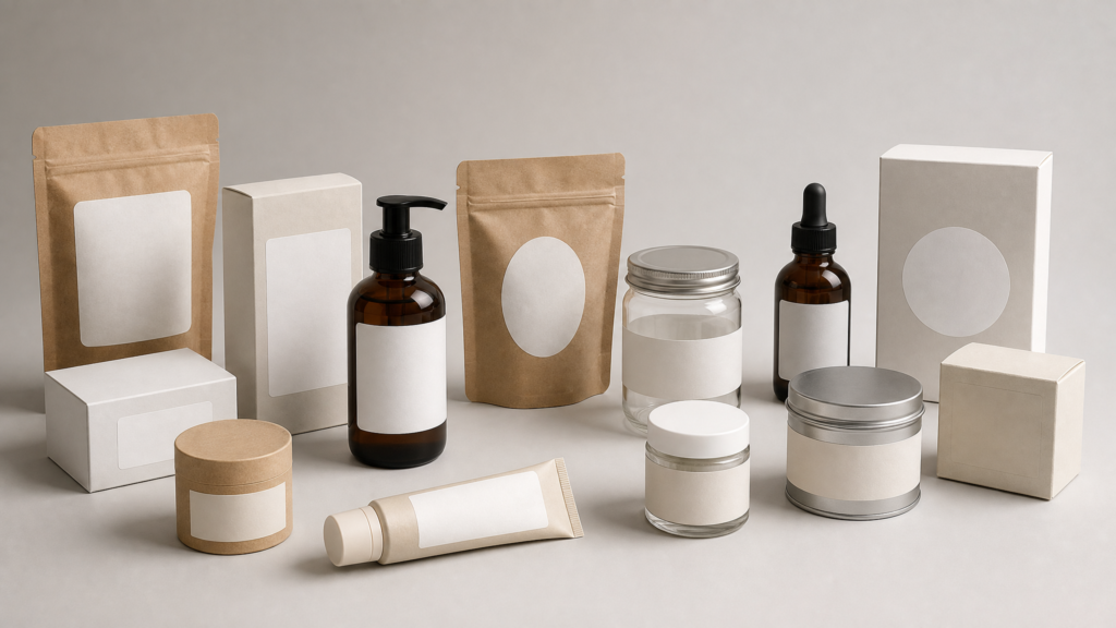 Small batches of blank labels in several shapes ready for on-demand use