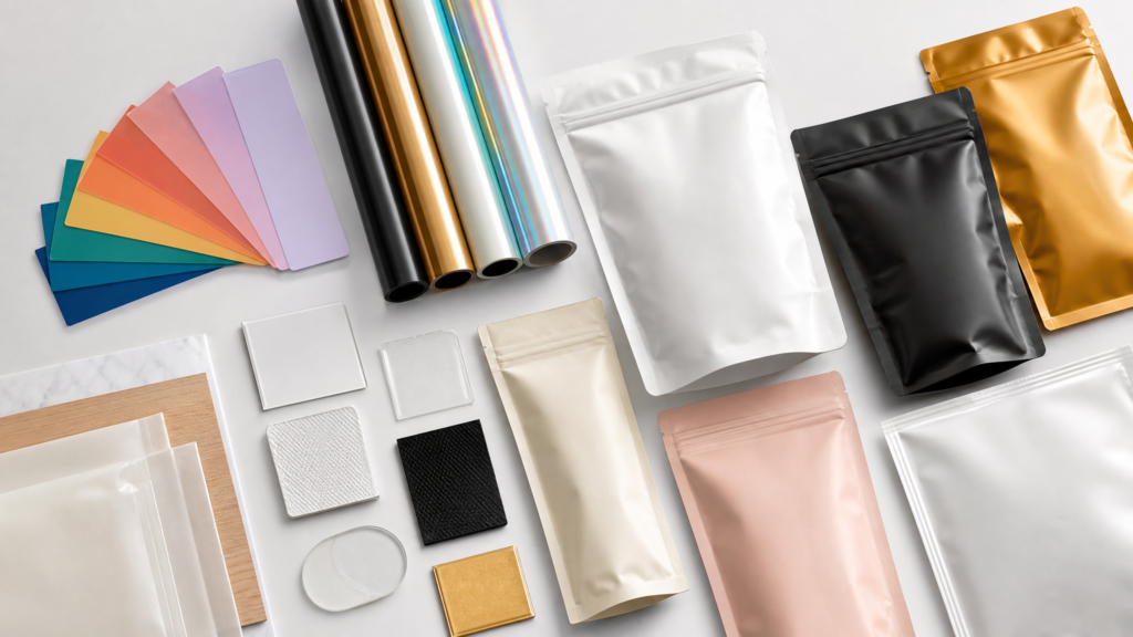 Operator reviewing roll-to-roll label samples for print quality and workflow consistency