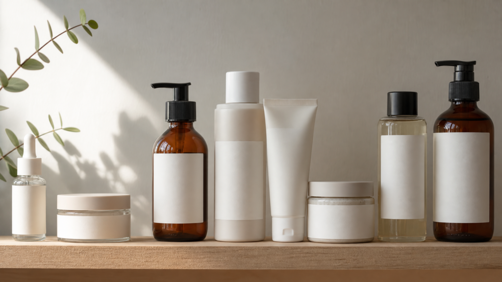 Durable product label applied smoothly to a clean container surface