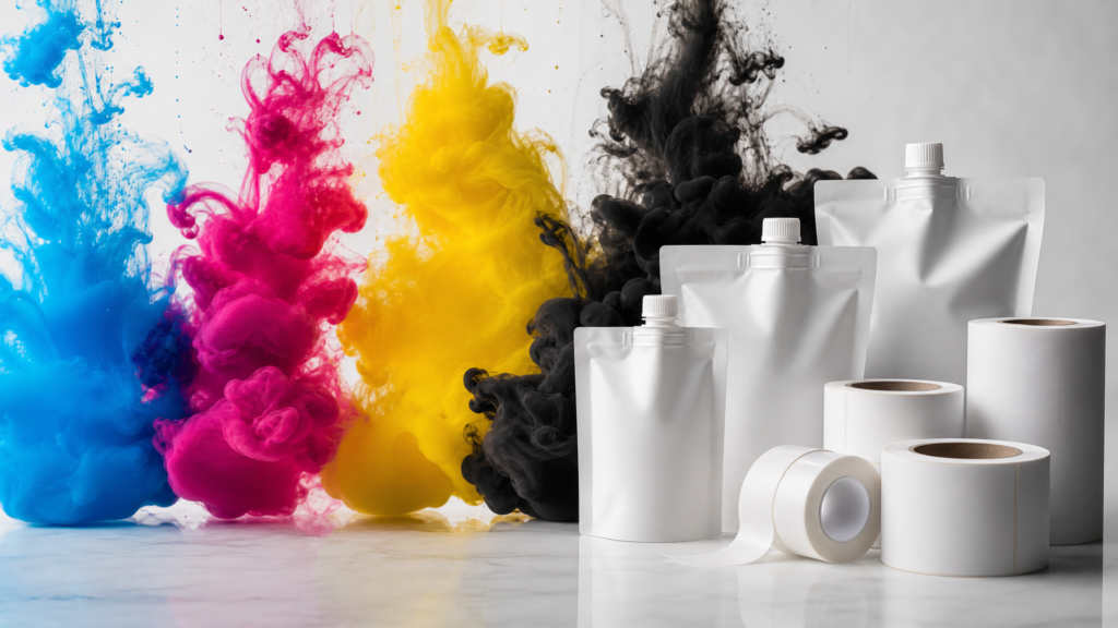 Water-based pigment inkjet printhead producing color labels on a roll