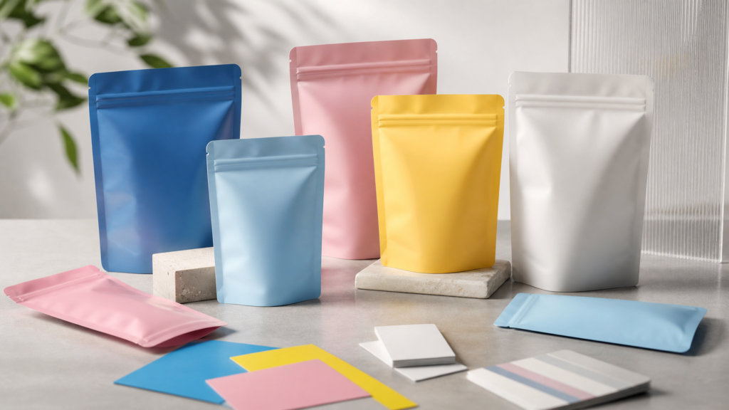 CMYK label and flexible packaging samples representing DuraFlex inkjet technology