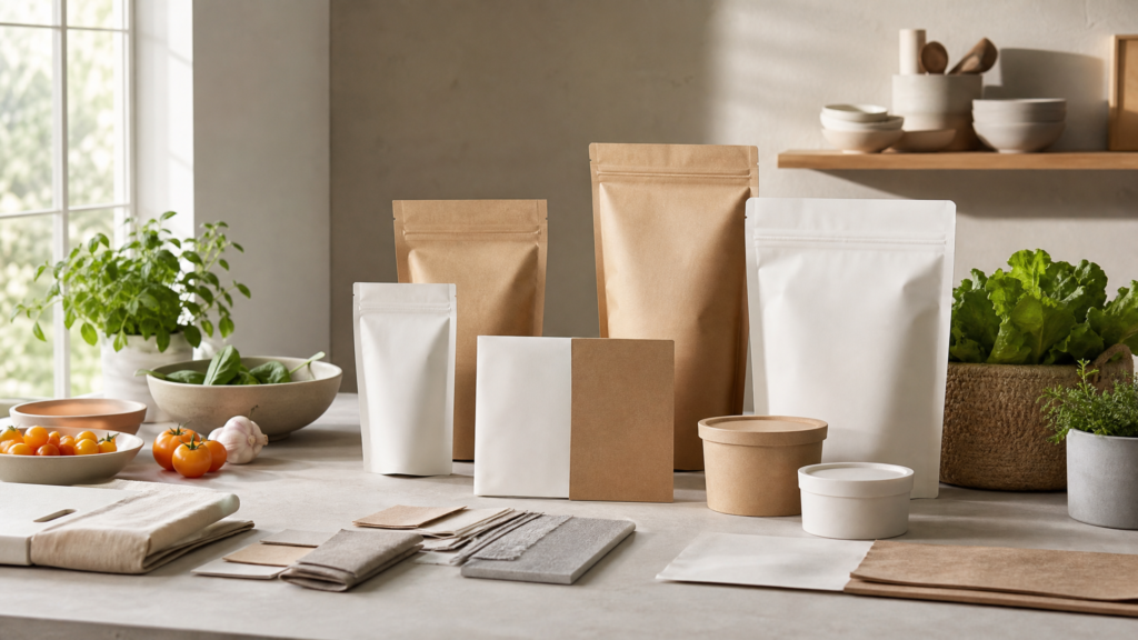 Operator reviewing what’s changing in food packaging? samples for material, color, and finishing quality